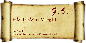 Fábián Virgil névjegykártya