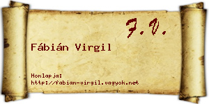 Fábián Virgil névjegykártya